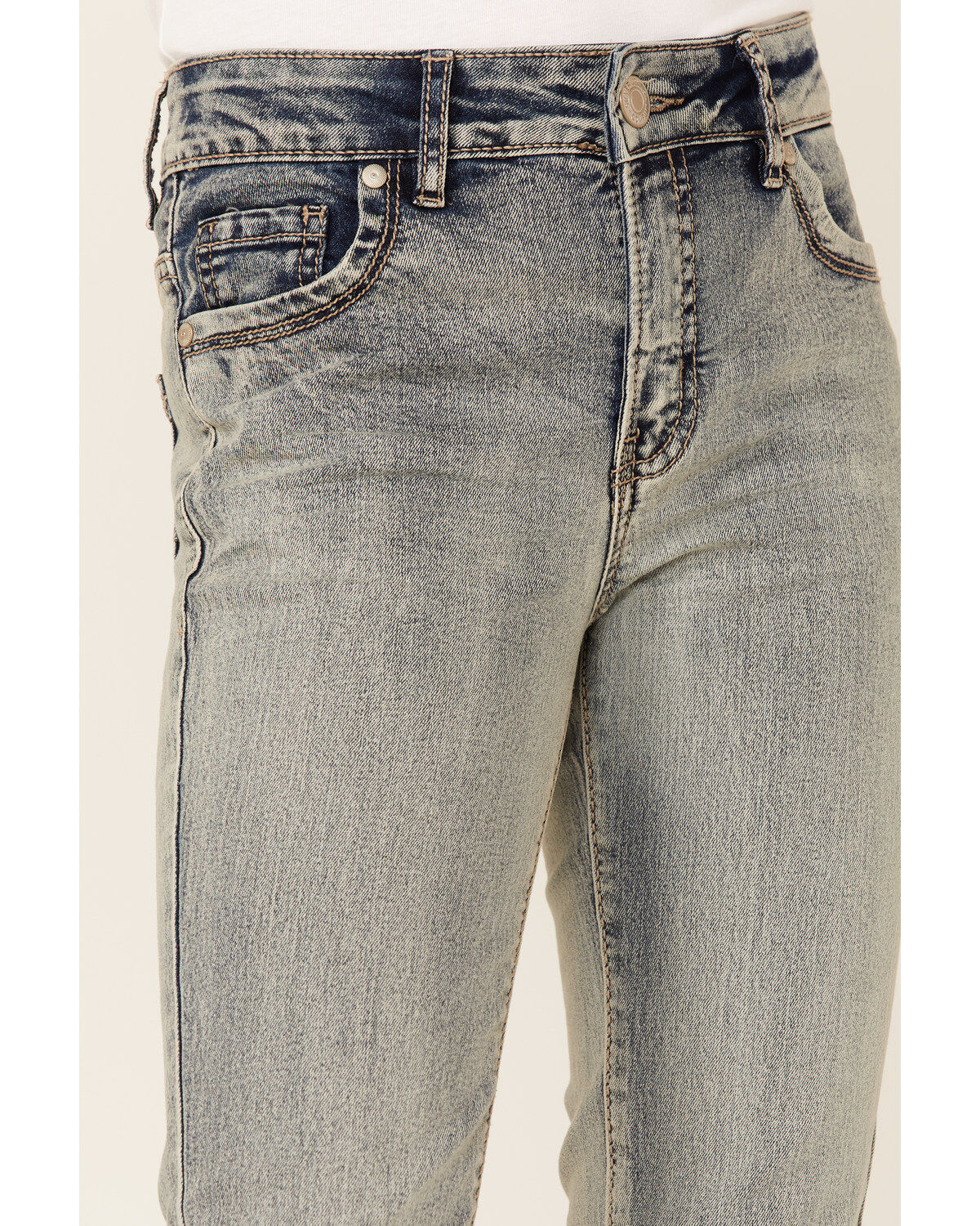 Image #2 - Silver Little Girls' Tammy Bleach Wash Bootcut Jeans, Blue, hi-res