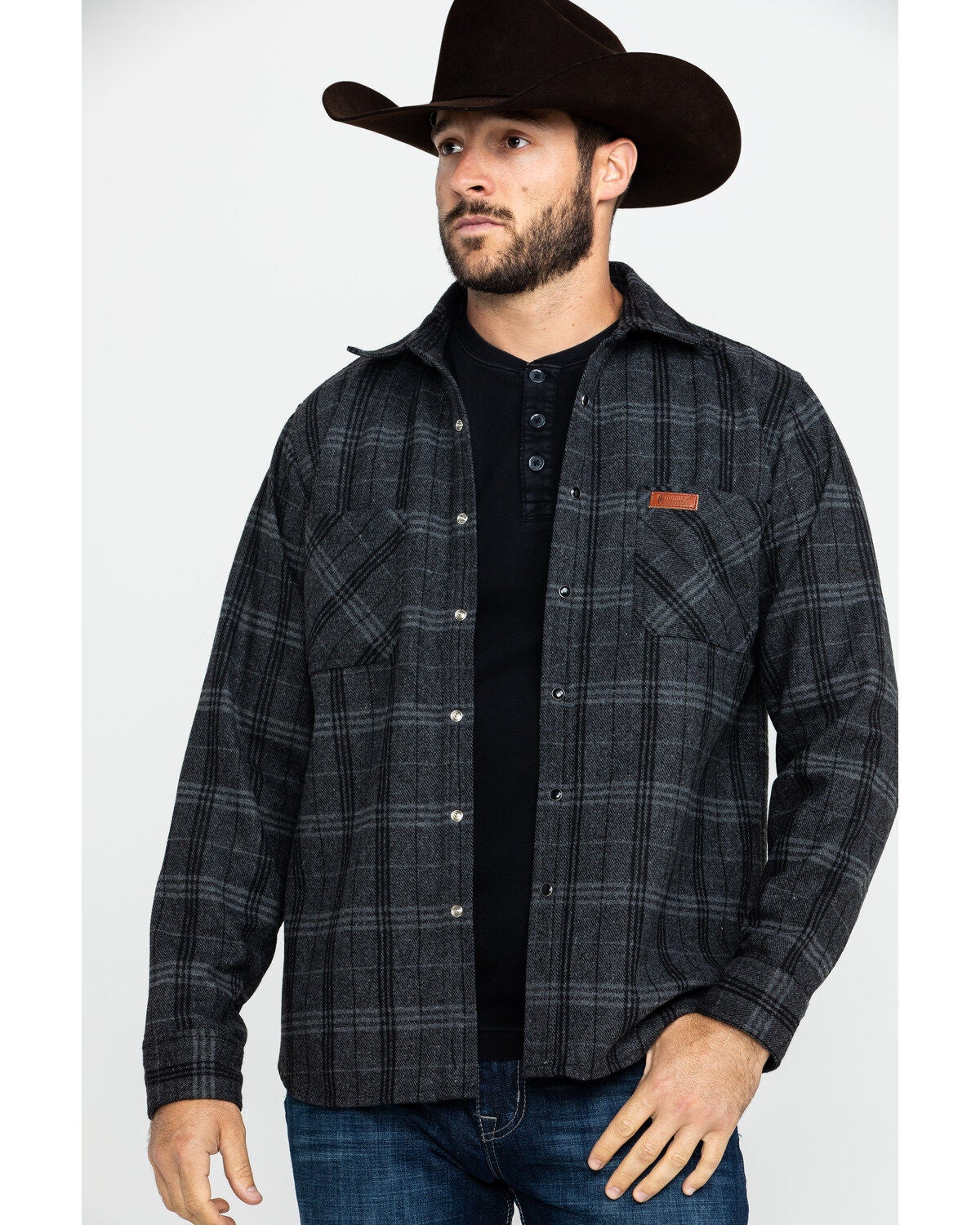 Outback Trading Co. Men's Black Clyde Big Flannel Shirt, Black, hi-res