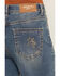 Image #2 - Grace in LA Women's  Medium Wash High Rise Horse Pocket 32" Trouser Stretch Denim Jeans, Medium Wash, hi-res
