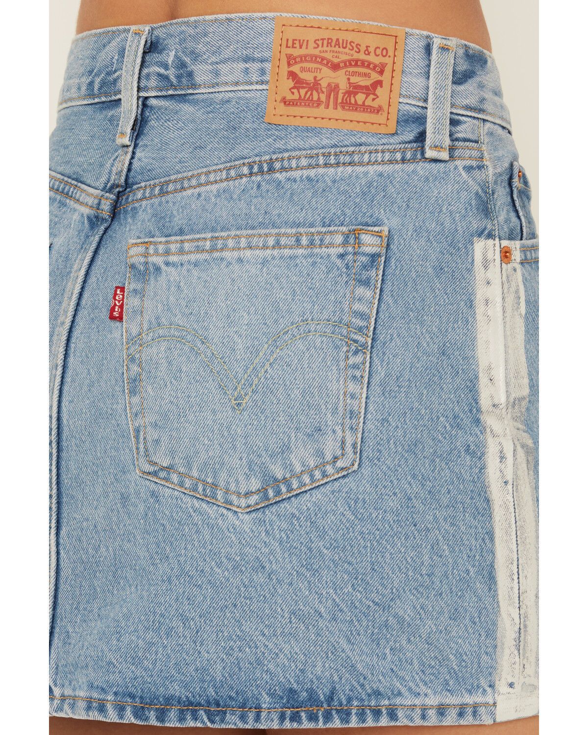 Image #4 - Levi's Women's Shine Theory Icon Light Wash Mid Rise Mini Denim Skirt, Light Wash, hi-res
