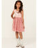 Image #1 - Sugar California Girls' Unicorn Sequin Tiered Ruffle Dress, Pink, hi-res
