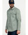 Cody James Men's FR Woven Plaid Print Long Sleeve Button Down Work Shirt , Green, hi-res