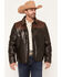 Image #1 - Scully Men's Shearling Collar Trucker Jacket, Chocolate, hi-res
