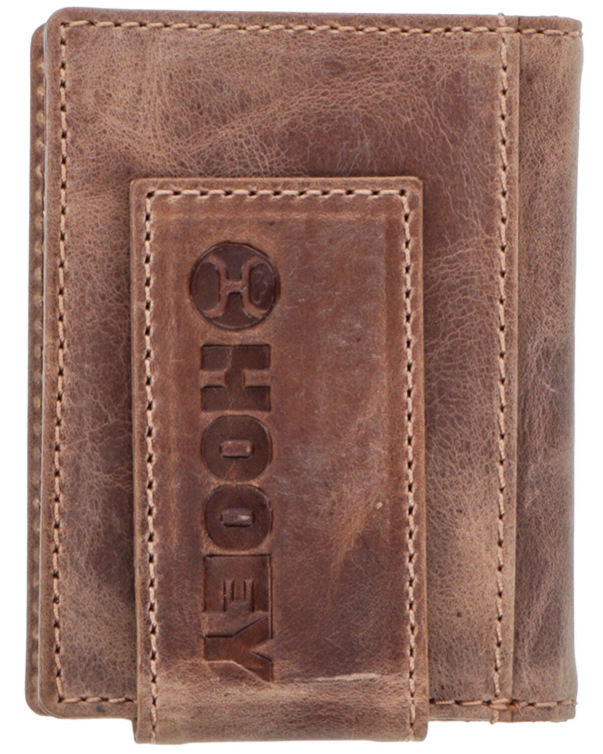 Image #2 - Hooey Men's Bifold Money Clip Leather Wallet, Brown, hi-res
