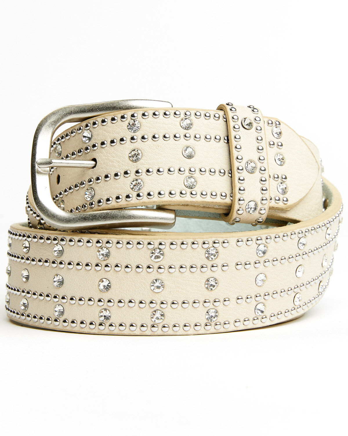 Image #1 - Shyanne Women's Cream Studded Western Belt, , hi-res