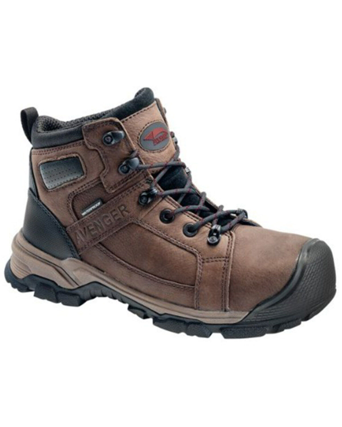 Image #1 - Avenger Men's Ripsaw Mid 6" Lace-Up Waterproof Work Boots - Alloy Toe, Brown, hi-res