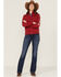 Image #2 - RANK 45® Women's Soft Shell Logo Riding Jacket, Red, hi-res