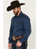 Image #2 - Wrangler Retro Men's Premium Solid Long Sleeve Snap Western Shirt, Blue, hi-res