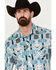 Image #2 - Rock & Roll Denim Men's Southwestern Print Long Sleeve Pearl Snap Stretch Western Shirt, Turquoise, hi-res