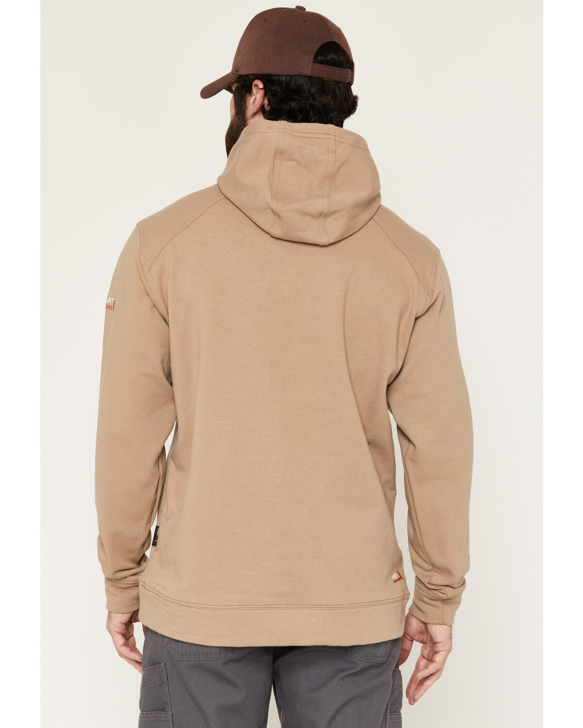 Image #4 - Ariat Men's DR Durastretch Solid Hooded Sweatshirt, Khaki, hi-res