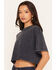 Image #2 - Daniel Diamond Women's VIP Cropped Tee, Grey, hi-res