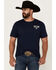 Image #2 - Cowboy Hardware Men's Lock & Load Short Sleeve Graphic T-Shirt, Navy, hi-res