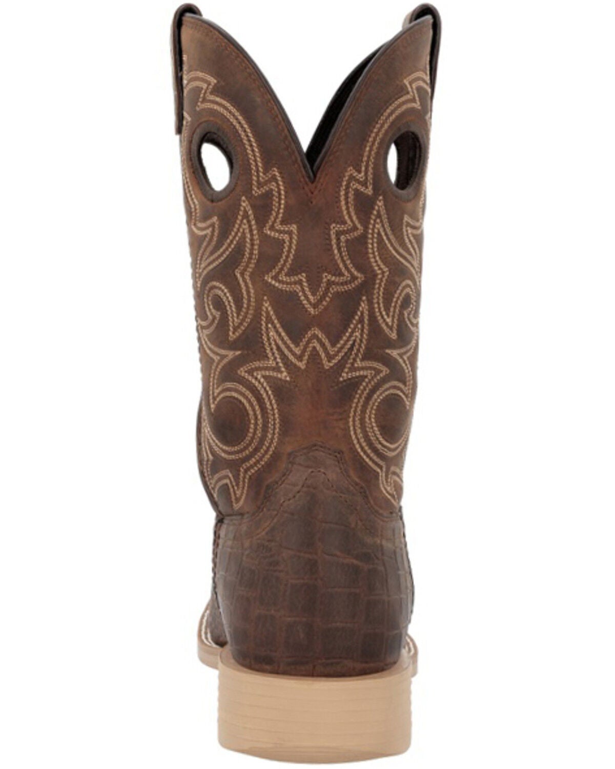 Image #5 - Durango Men's Shyloh Croc Print Performance Western Boots - Broad Square Toe, Brown, hi-res
