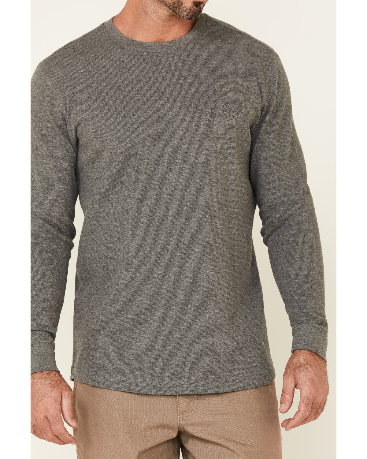 Image #3 - Hawx Men's Dark Gray Thermal Waffle Gear Graphic Crew Long Sleeve Work Shirt , , hi-res
