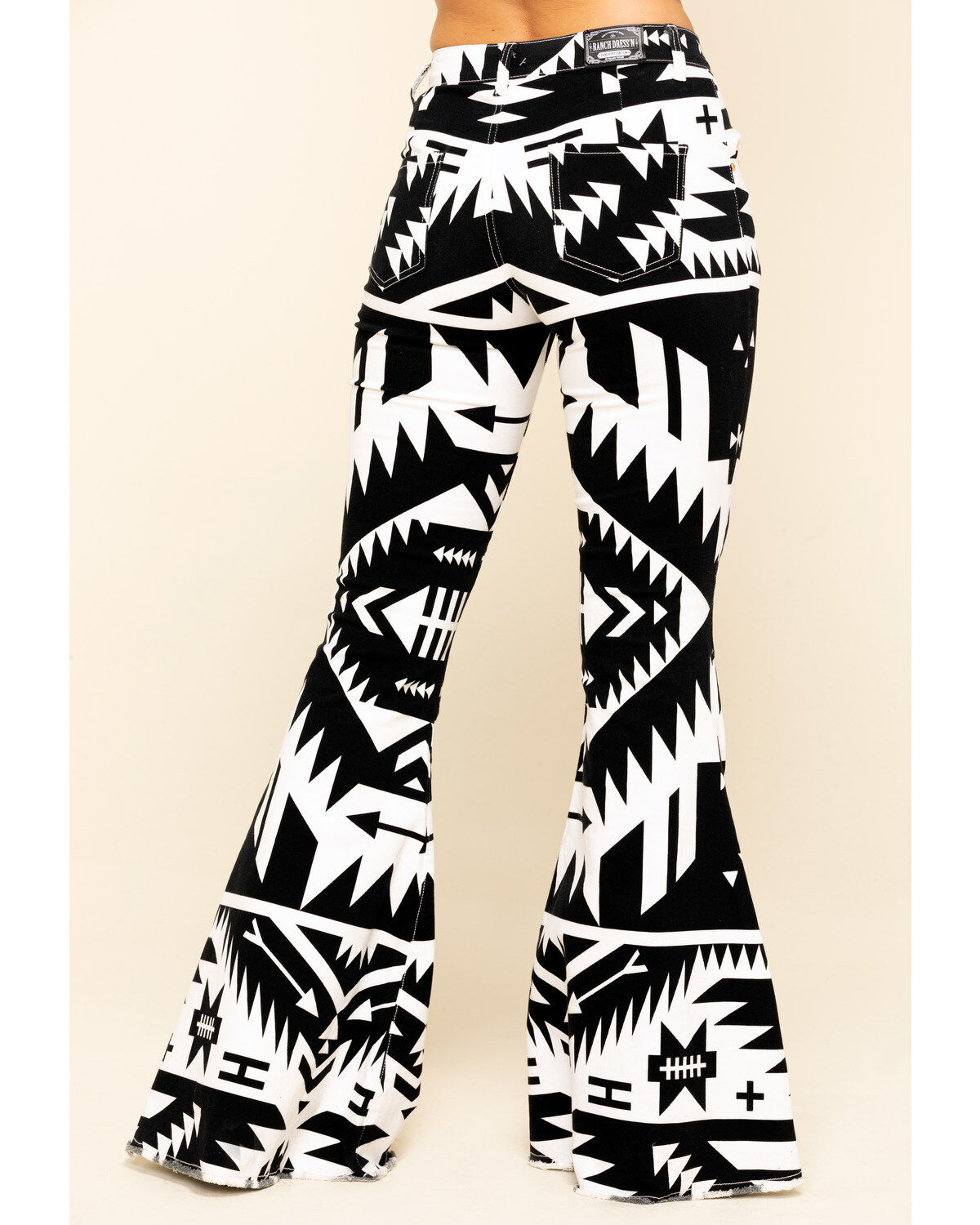 black and white flare jeans
