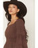 Image #2 - Shyanne Women's Highlands Bell Sleeve Embroidered Mini Dress, Brown, hi-res