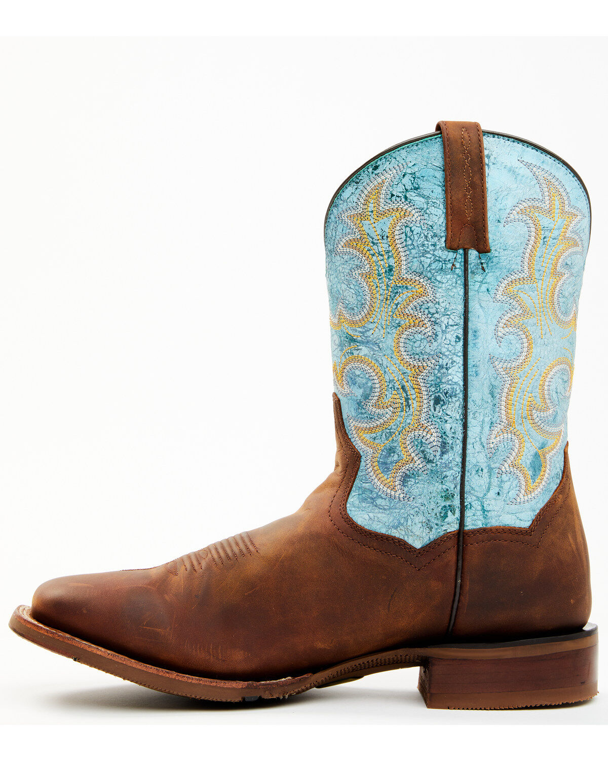 Image #3 - Dan Post Men's Performance Western Boots - Broad Square Toe, Blue, hi-res