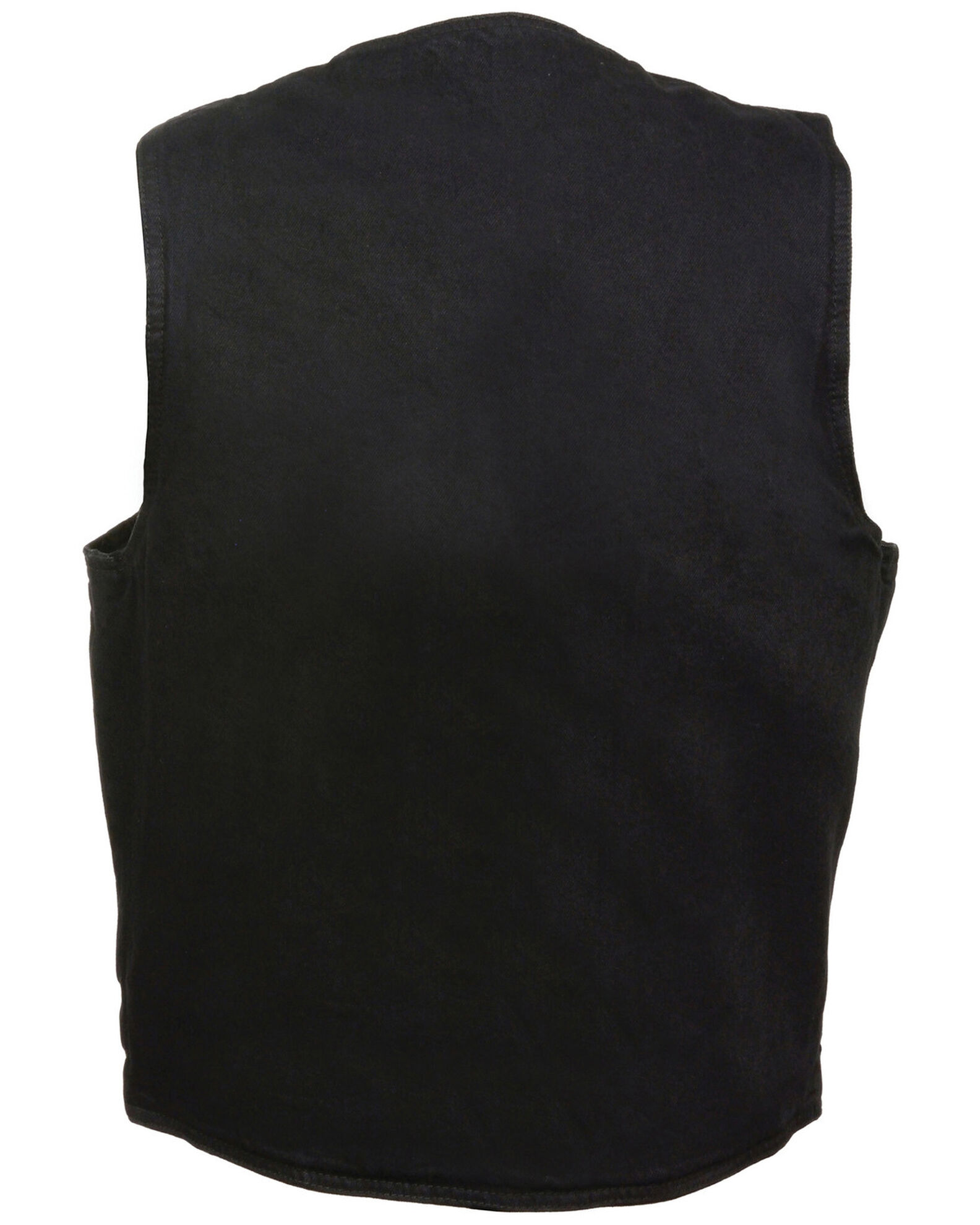 Image #2 - Milwaukee Leather Men's 4X Classic Snap Front Denim Biker Vest, , hi-res
