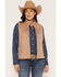 Image #1 - Outback Trading Co Women's Wilona Tooled Print Quilted Vest, Tan, hi-res