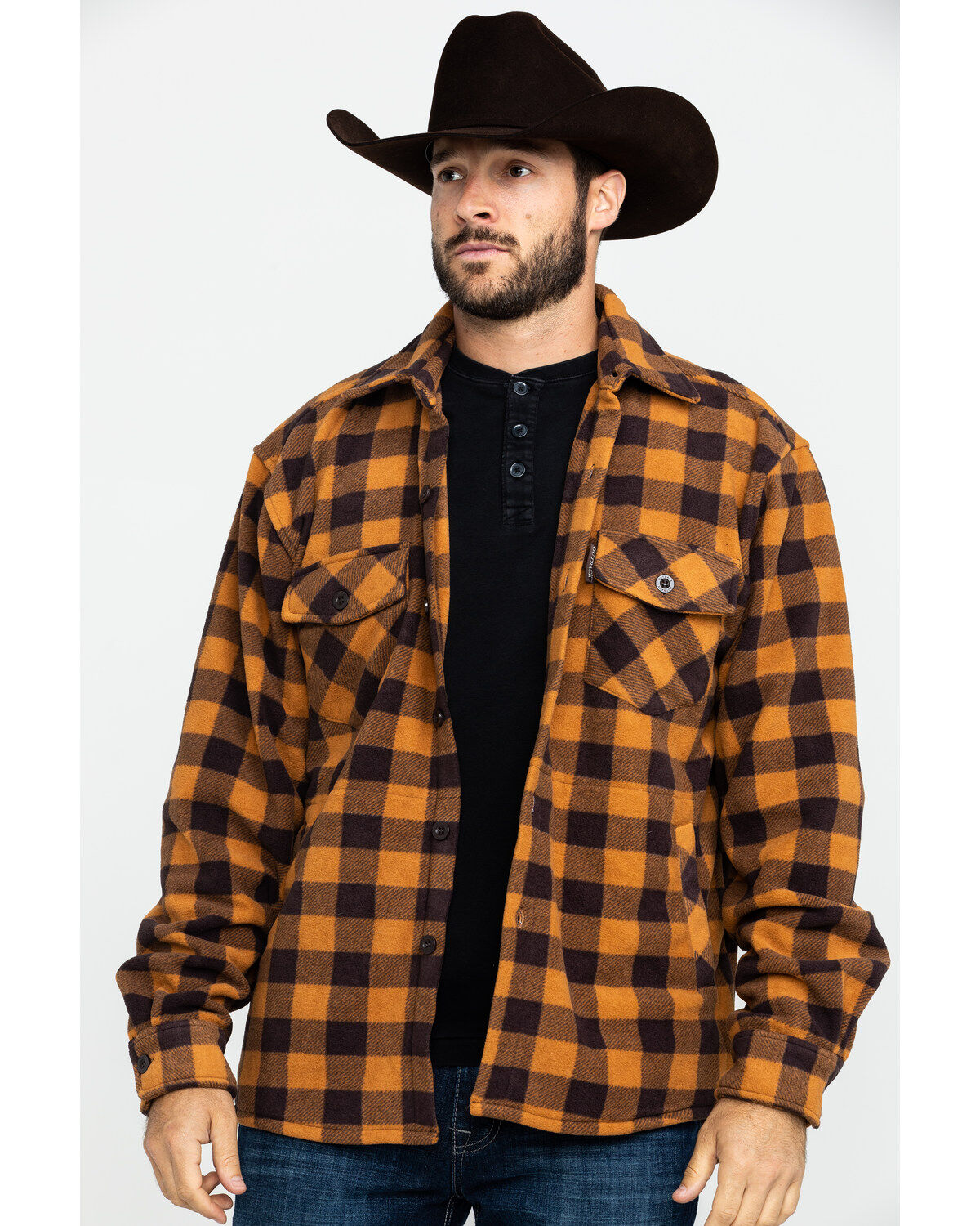Image #1 - Outback Trading Co. Men's Big Flannel Shirt, Brown, hi-res
