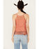 Beyond The Radar Women's Crochet Trim Tank, Rust Copper, hi-res