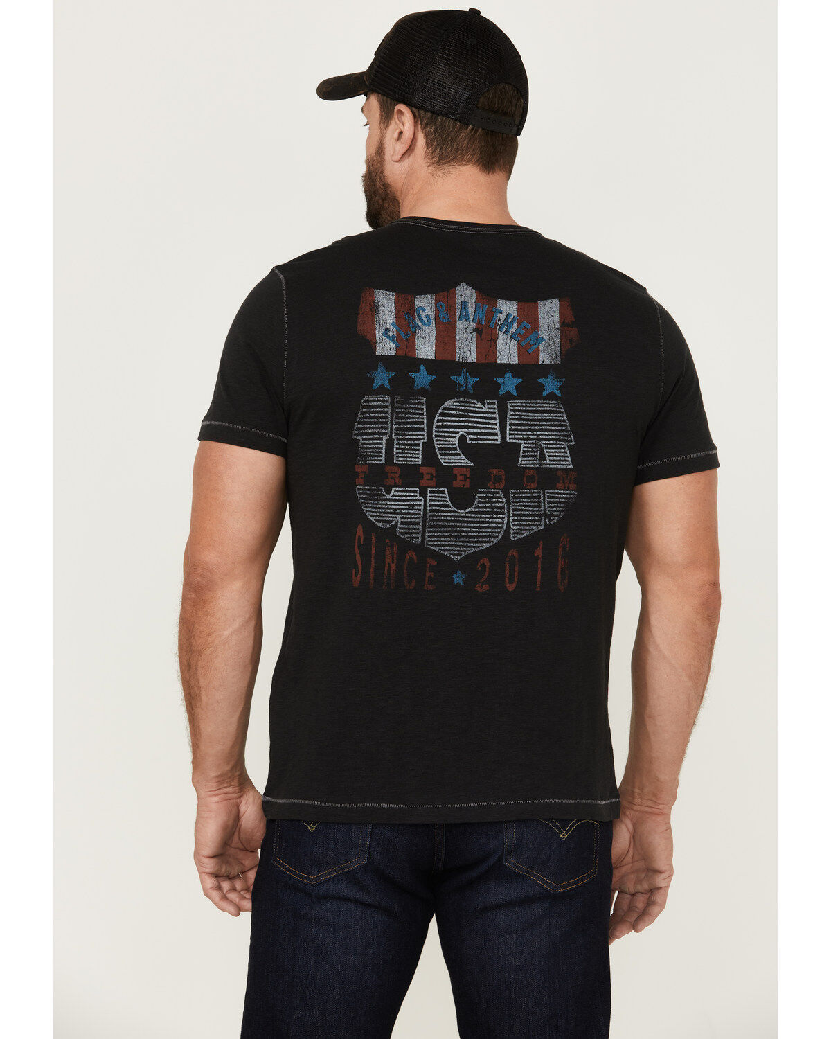 Image #4 - Flag & Anthem Men's Freedom Shield Graphic T-Shirt, Black, hi-res