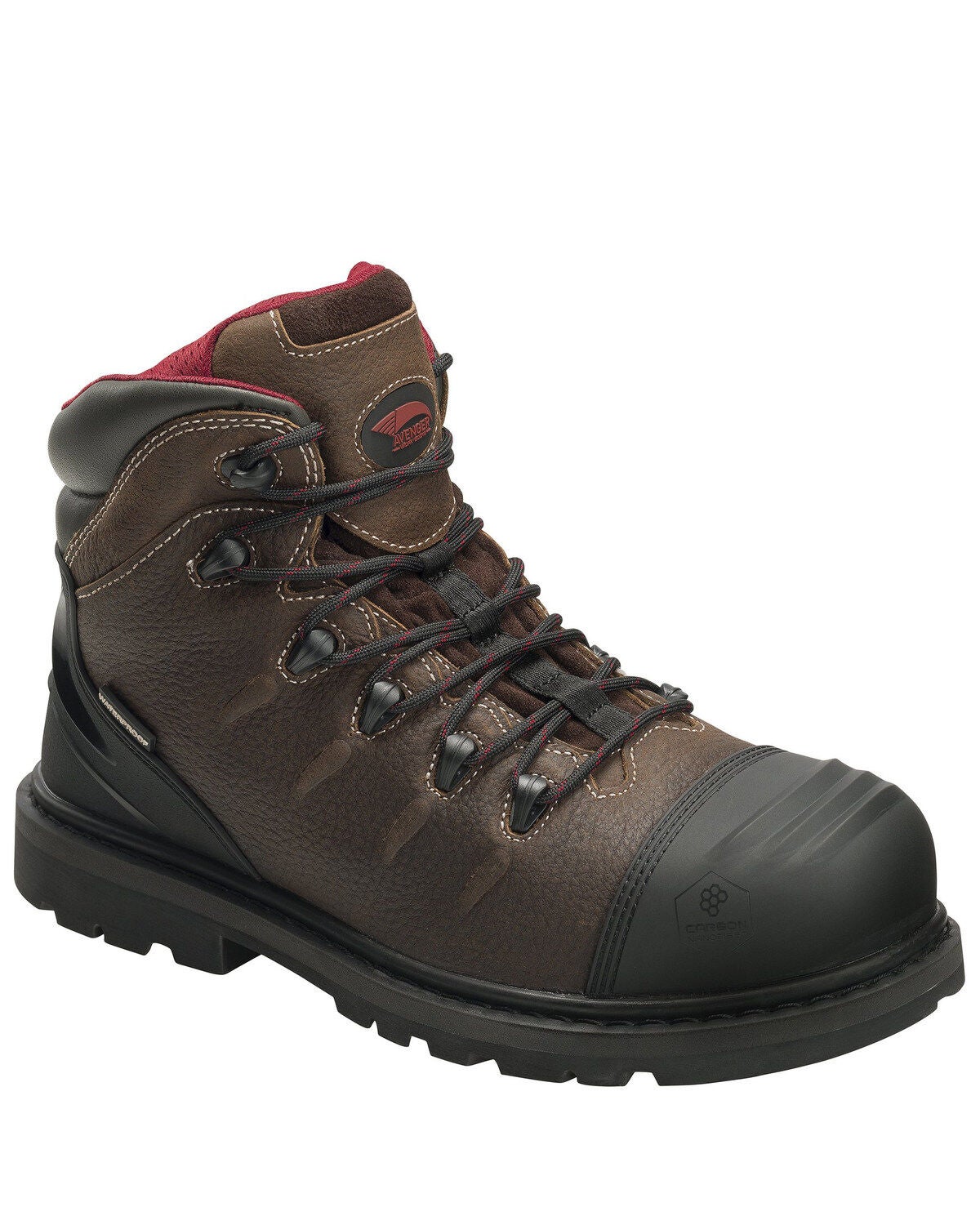 Avenger Men's Hammer Waterproof Work Boots - Carbon Toe, Brown, hi-res