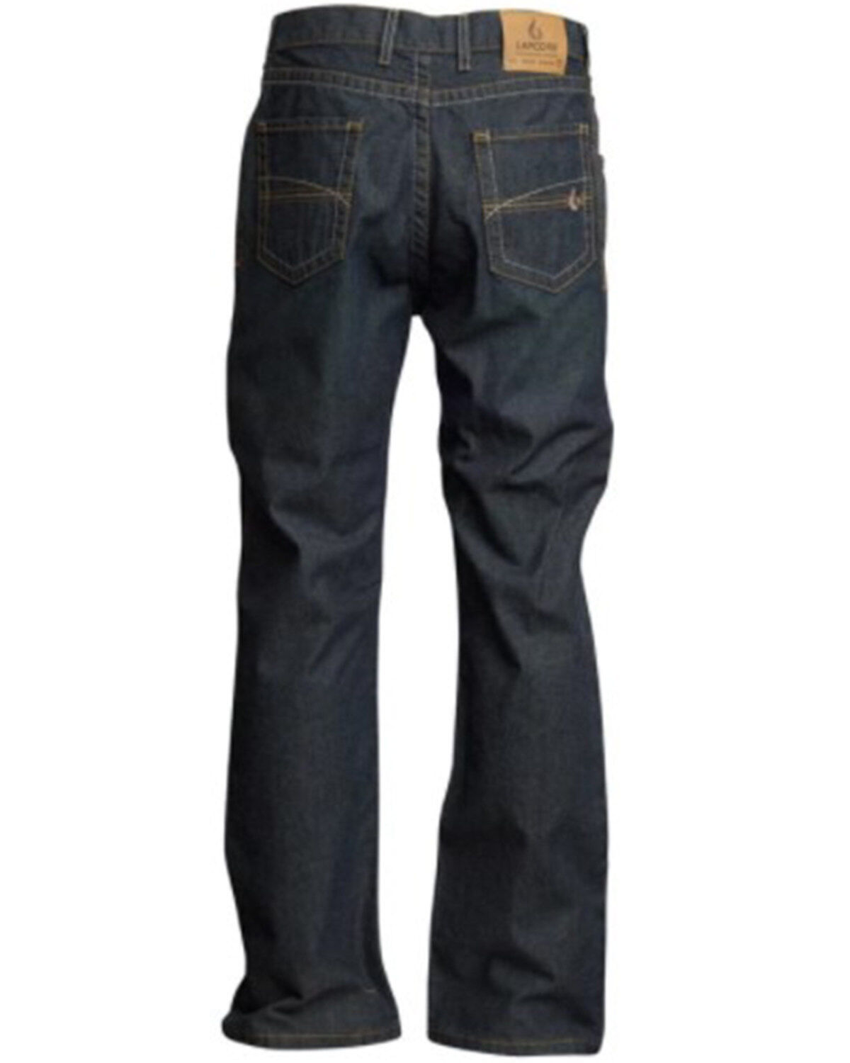 Image #2 - Lapco Men's FR Dark Wash Modern Fit Bootcut Work Jeans - Big, Dark Blue, hi-res
