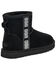 UGG Women's Classic Mini Side Logo Lined Short Suede Boots - Round Toe, Black, hi-res