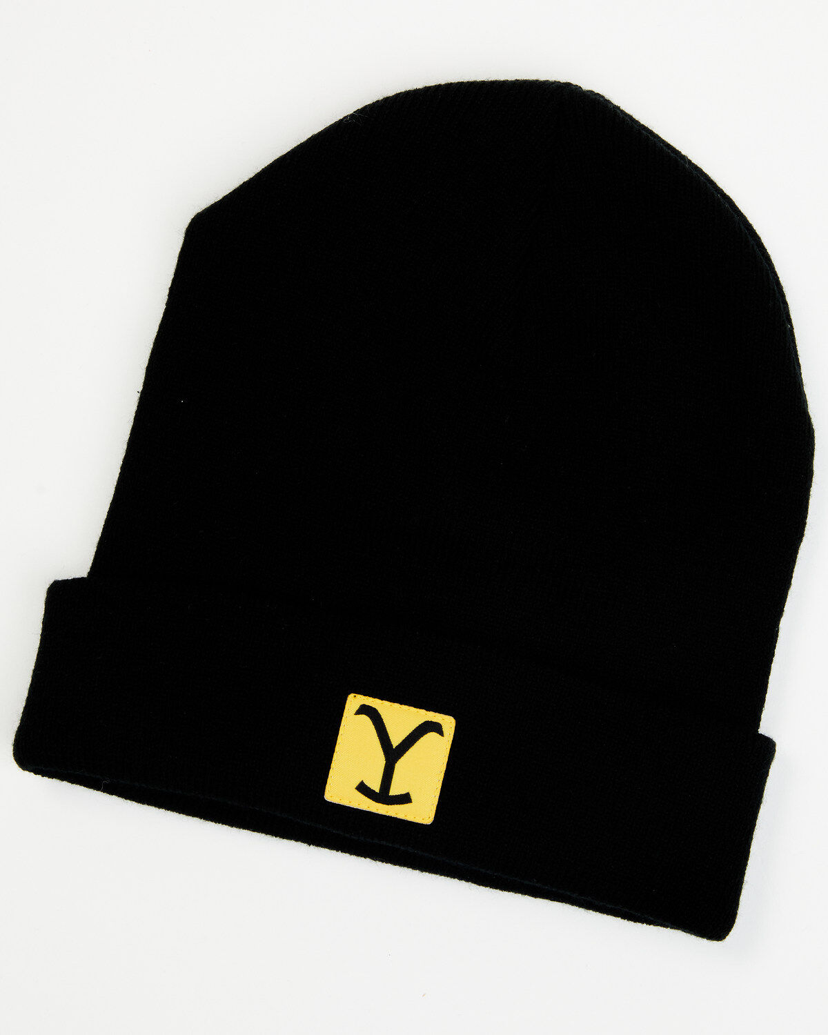 Image #1 - Paramount Network's Yellowstone Dutton Ranch Y Patch Work Beanie, Black, hi-res