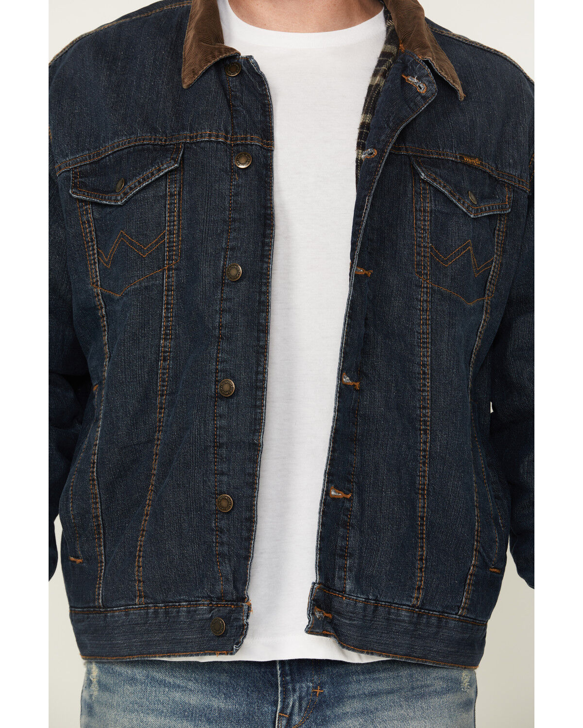 Image #3 - Wrangler Men's Concealed Carry Blanket-Lined Denim Jacket, Indigo, hi-res
