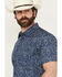 Image #2 - Cody James Men's Vanguard Floral Print Short Sleeve Button-Down Stretch Western Shirt, Navy, hi-res