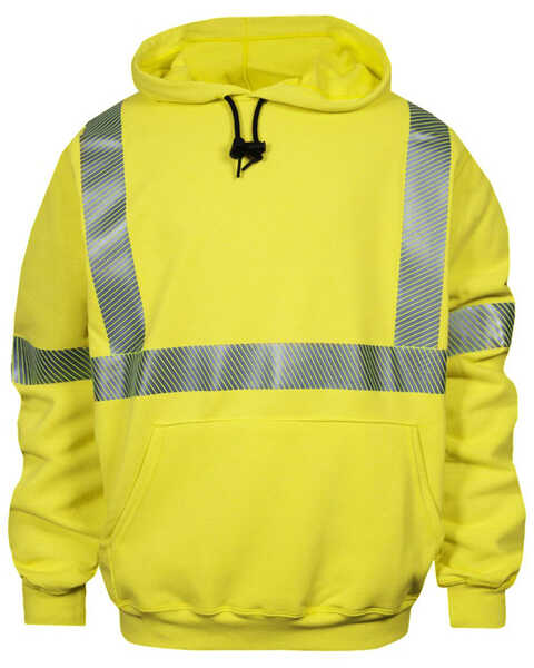 Image #1 - National Safety Apparel Men's Hi-Vis FR VizableType R Class 3 Base Layer Work Sweatshirt, Bright Yellow, hi-res