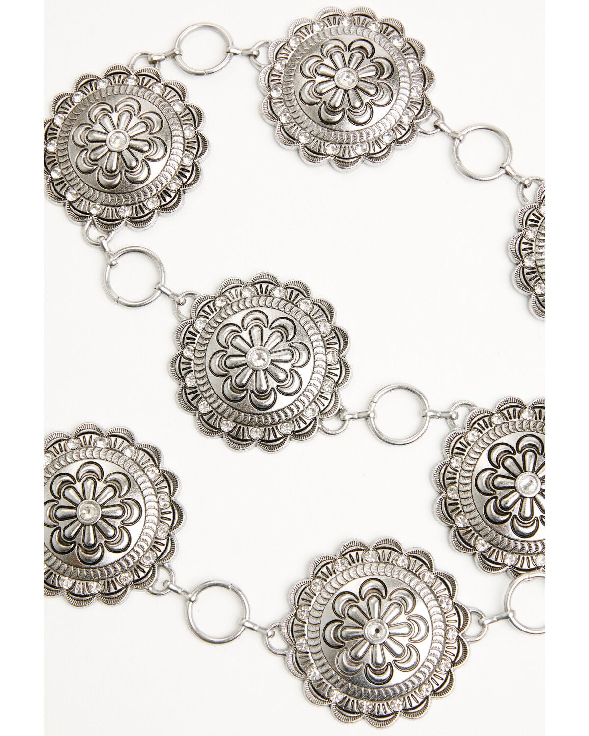 Image #3 - Shyanne Women's Floral Medallion Chain Concho Belt, Silver, hi-res