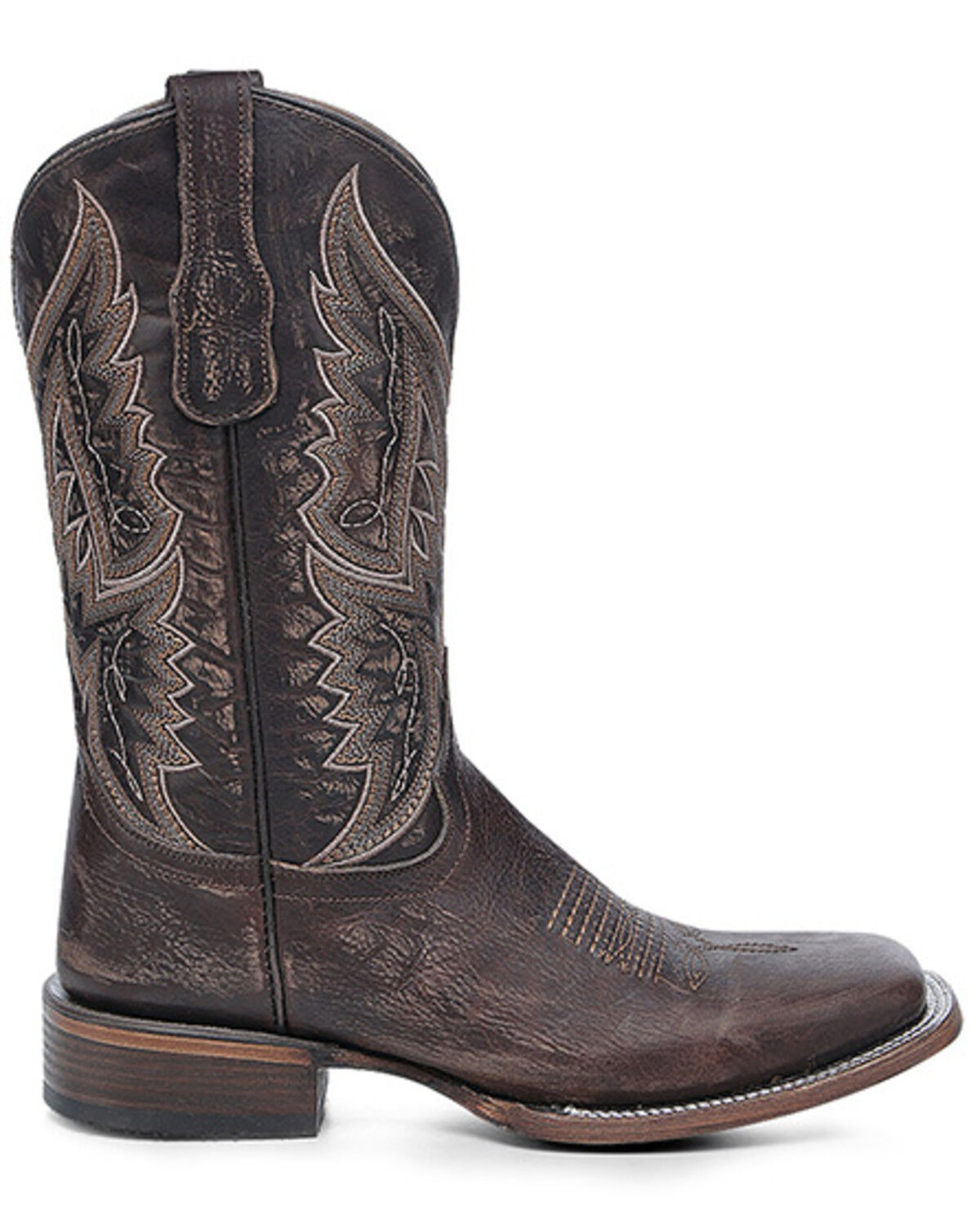 Image #2 - Corral Men's Embroidered Western Boots - Broad Square Toe, Chocolate, hi-res