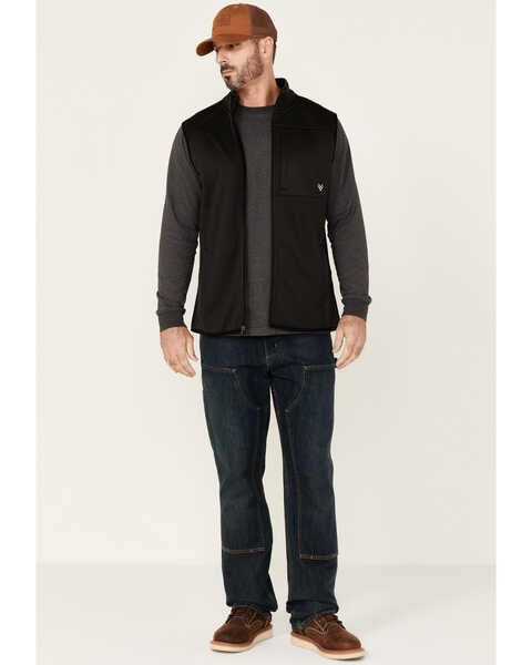 Image #2 - Hawx Men's Merrick Grid Back Zip-Front Fleece Work Vest, Black, hi-res