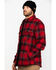 Image #3 - Hawx Men's Red Miller Plaid Quilted Flannel Work Shirt Jacket , , hi-res