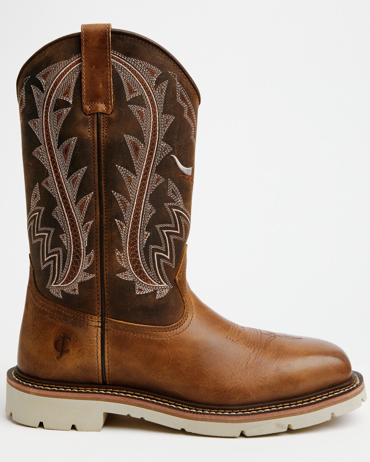 Image #2 - Cody James Men's 11" Pull-On Work Boots - Steel Toe, Brown, hi-res