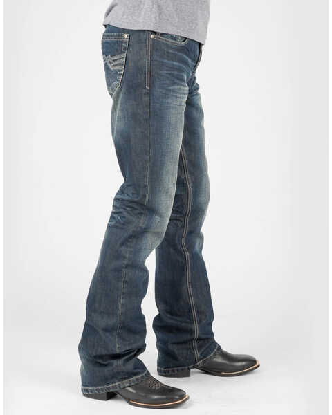 Image #2 - Tin Haul Men's Jagger Fit Corded Bootcut Jeans, Indigo, hi-res