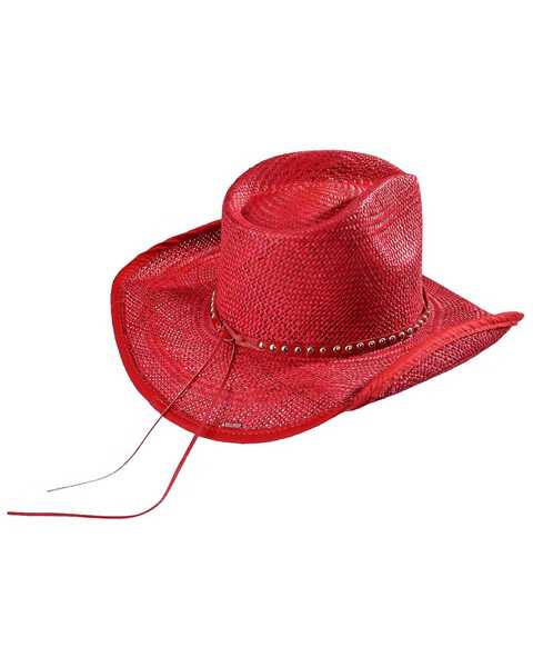 Bullhide All American Straw Cowgirl Hat, Red, hi-res
