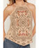 Image #3 - Shyanne Women's Wren Embroidered Hanky Hem Tank, Khaki, hi-res