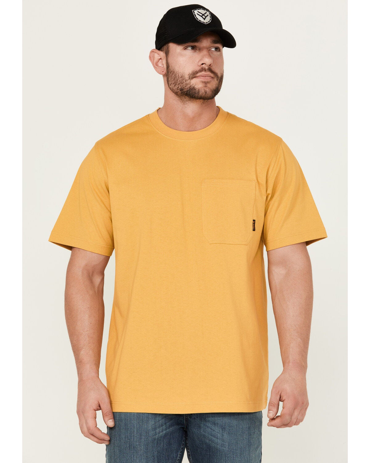 Hawx Men's Short Sleeve Solid Knit Forge Work T-Shirt, Honey, hi-res