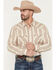 Image #1 - Ariat Men's Hines Retro Striped Long Sleeve Snap Western Shirt, Off White, hi-res