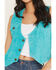Image #3 - Scully Women's Solid Suede Vest, Turquoise, hi-res