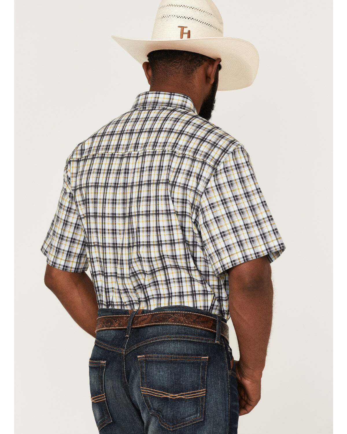 Image #4 - RANK 45® Men's Sponsor Plaid Print Short Sleeve Button-Down Western Shirt, Multi, hi-res