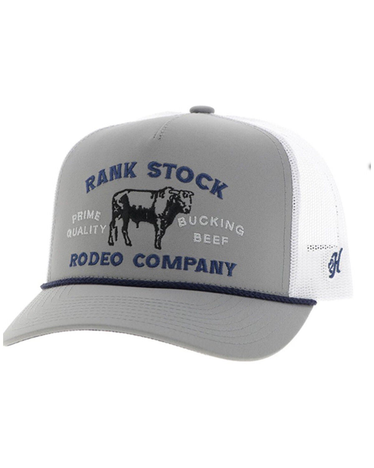 Hooey Men's Rank Stock Trucker Cap, Grey, hi-res