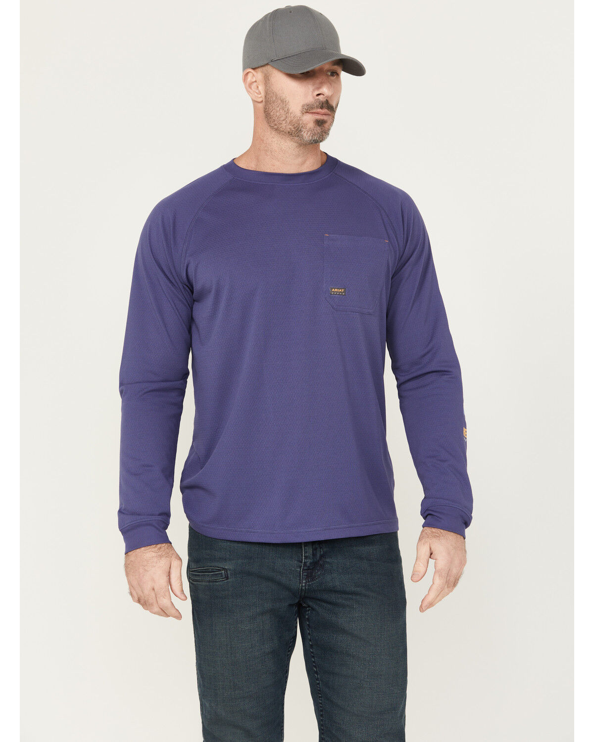 Image #2 - Ariat Men's Rebar Heat Fighter Long Sleeve Work Shirt - Tall, Dark Blue, hi-res