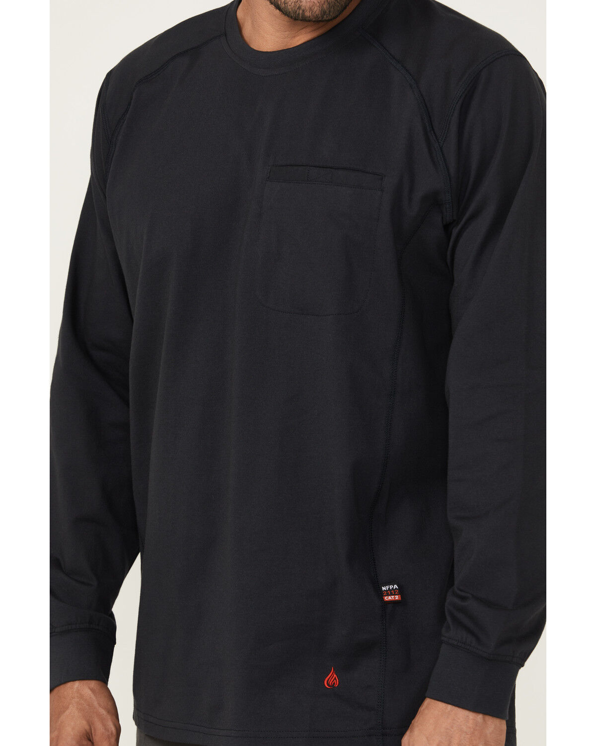 Image #3 - Forge Workwear Men's FR Solid Lightweight Long Sleeve Work Shirt, Navy, hi-res