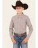 Image #1 - Cody James Boys' Rowdy Plaid Print Long Sleeve Snap Western Shirt, Tan, hi-res