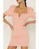 Flying Tomato Women's Bodycon Puff Sleeve Dress, Blush, hi-res